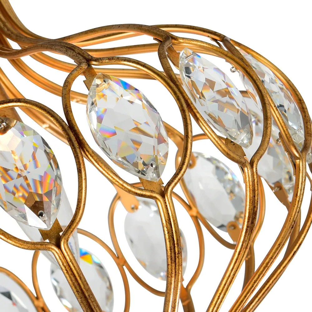 Keir French Luxury Retro Crystal Cage Chandelier