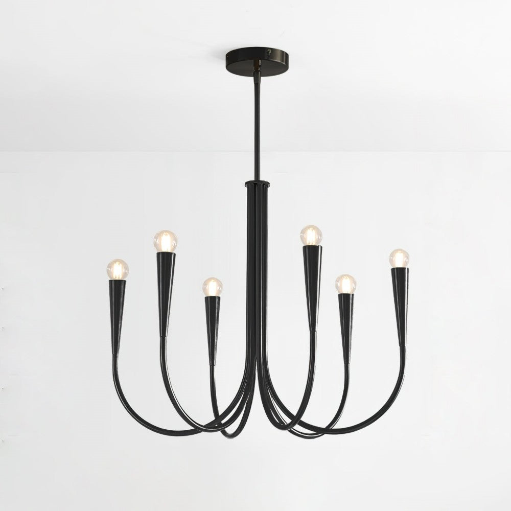 Luren Light Luxury Candle Iron Branch Chandelier