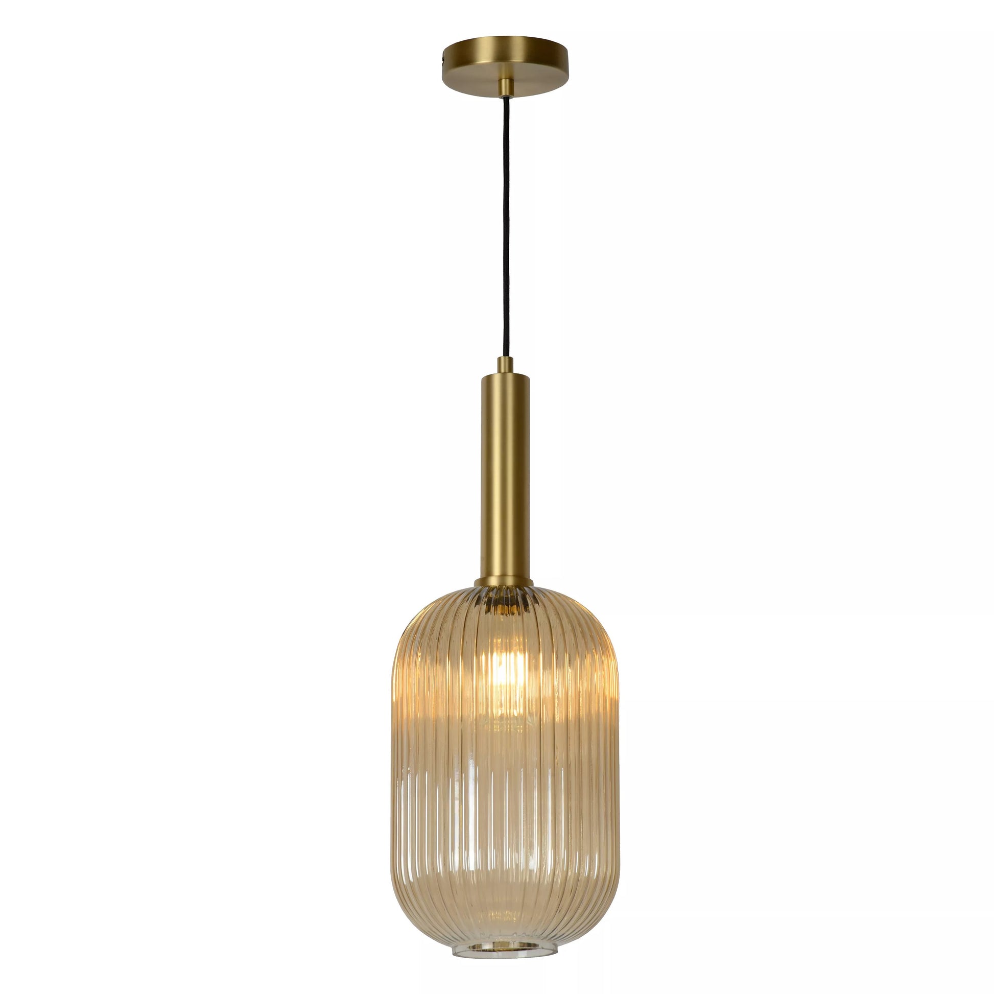 Zarek Lantern Shape Vertical Striped Stained Glass Pendant Light