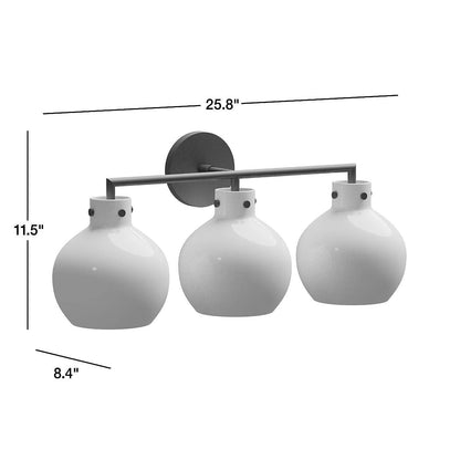 York Minimalist 3-Light Glass Globe Metal Wall Light
