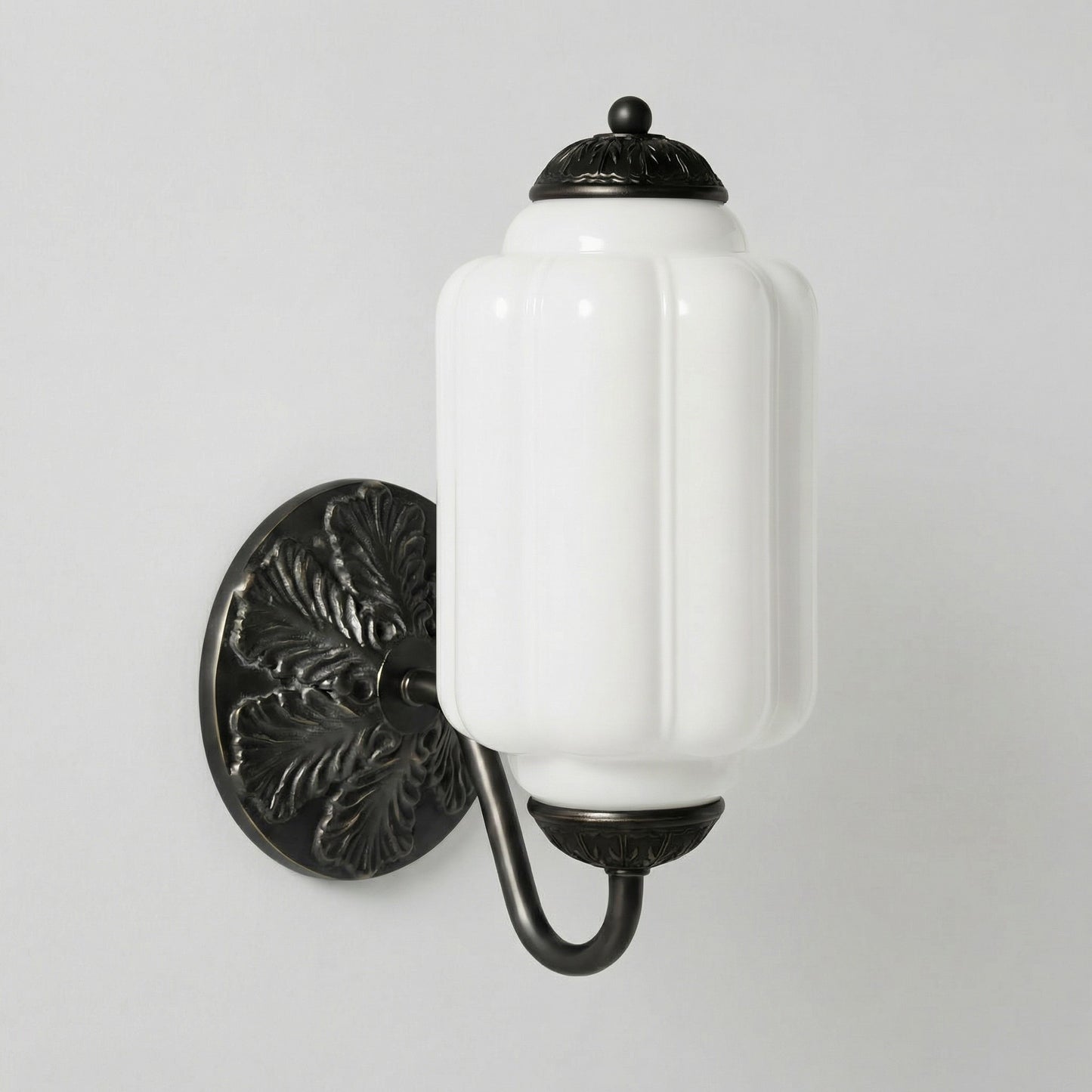 Cyrilith Vintage Milk Glass Oiled Brass Eloise Sconce