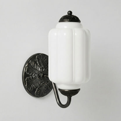 Cyrilith Vintage Milk Glass Oiled Brass Eloise Sconce