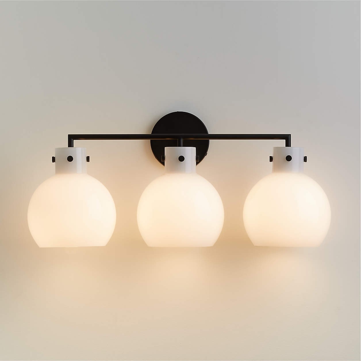 York Minimalist 3-Light Glass Globe Metal Wall Light