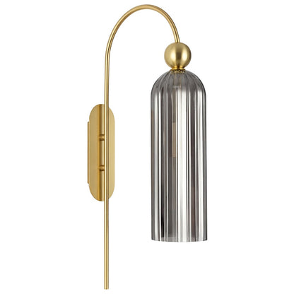 Emrys Modern Gold Fluted Glass Cylinder Sconce
