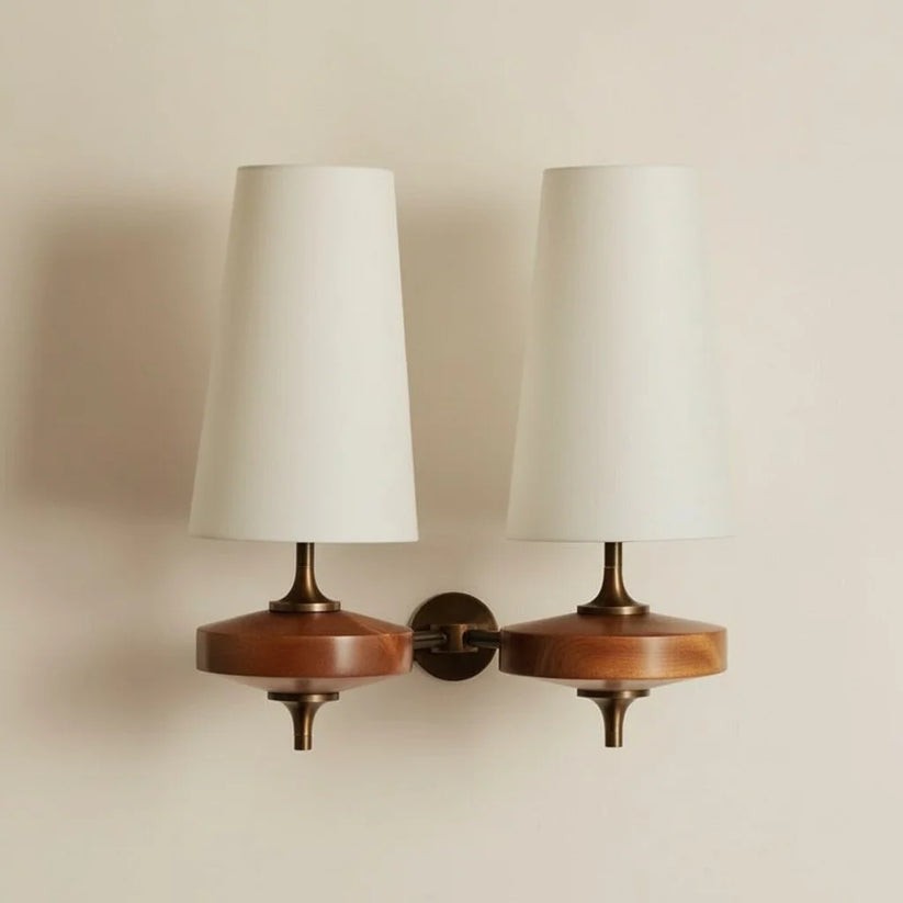 Nyxara Vintage  Fabric Tapered Shade Wall Sconce