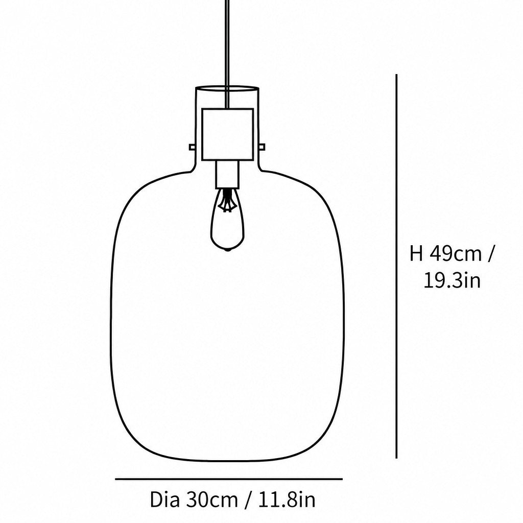 Dravon Minimalist Amber Glass Bottle Pendant Light