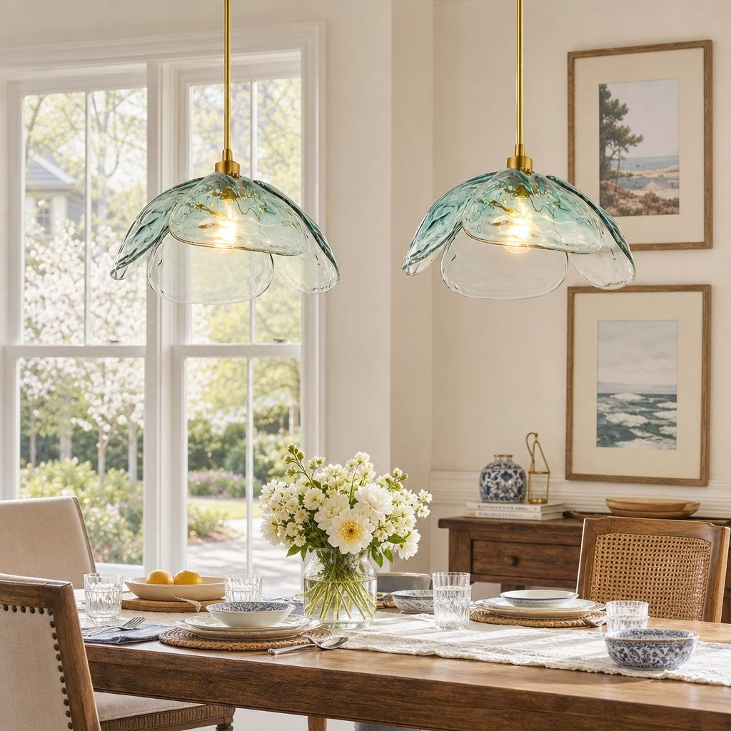 Vexen Flower Stained Glass Hanging Lamp