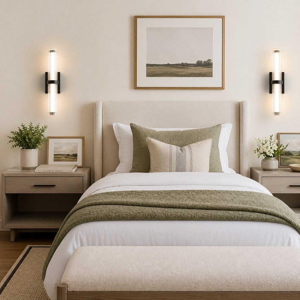 Saelin Modern LED Tube Glass Wall Sconce