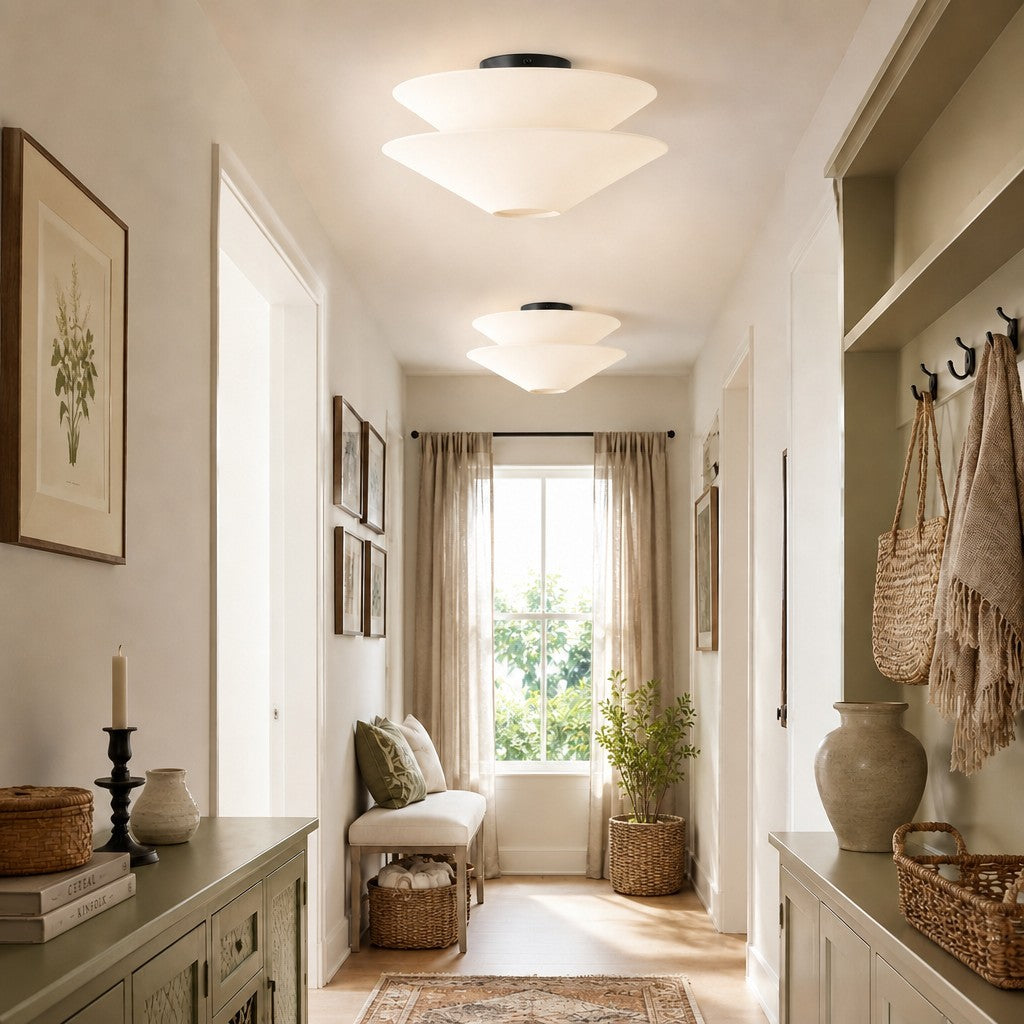 Luneth Modern Fabric Double Layer Ceiling Light