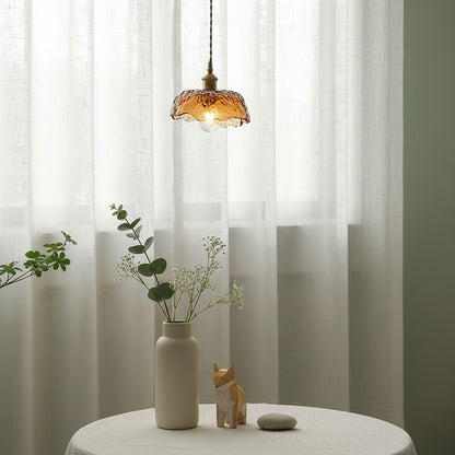 Nyxalis Vintage Brass Glass Pendant Light