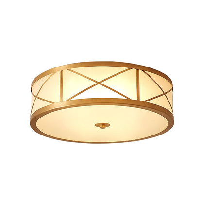 Kaeldr Brass Geometry Glass Drum Ceiling Light