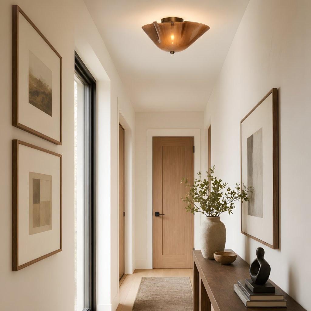 Esmay Modern Wavy Glass Fazzo Flush Mount Ceiling Light