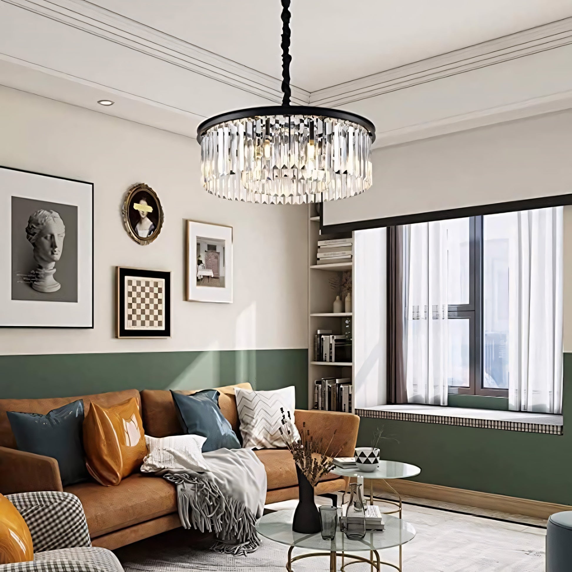Braxion Modern Crystal Raindrop Round Chandelier