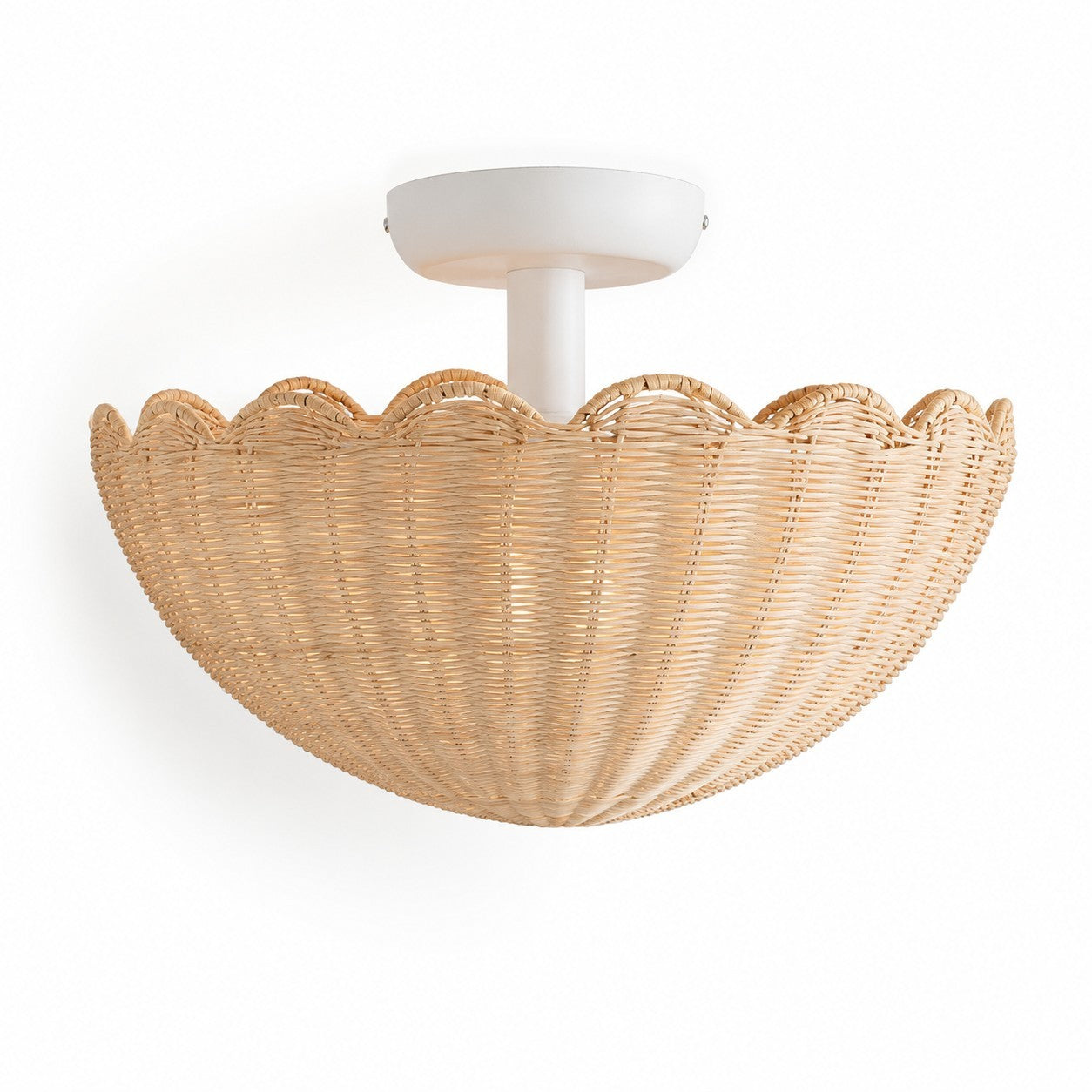 Andrew Natural Flower Rattan Flush Mount Ceiling Light