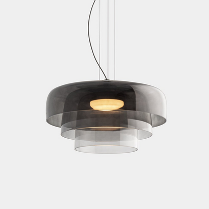 Zaire Bowl Shaped Layer Stained Glass Pendant Light