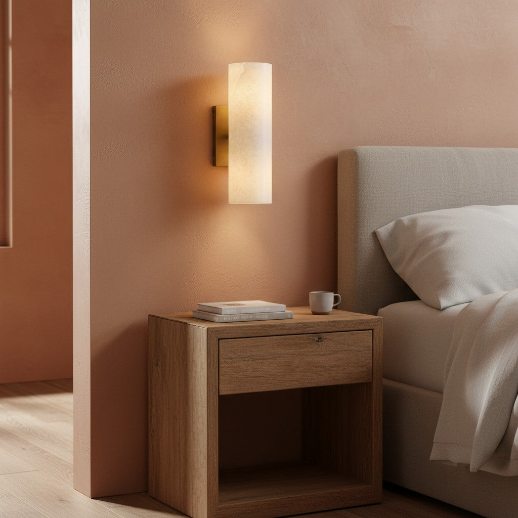 Corven Modern Elegant Alabaster Tube Sconce