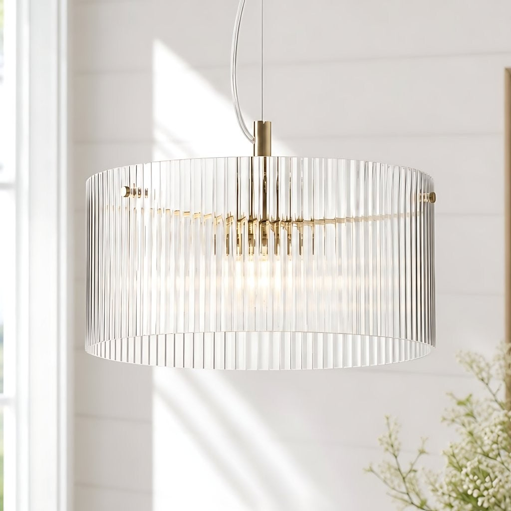 Erisen Farmhouse Ribbed Glass Pendant Light