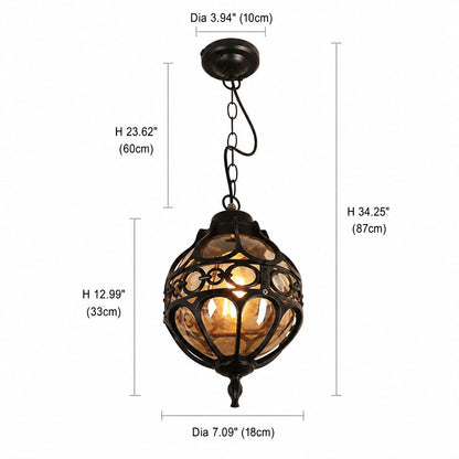 Magnus Farmhouse Outdoor Patio Porch Round Pendant Light