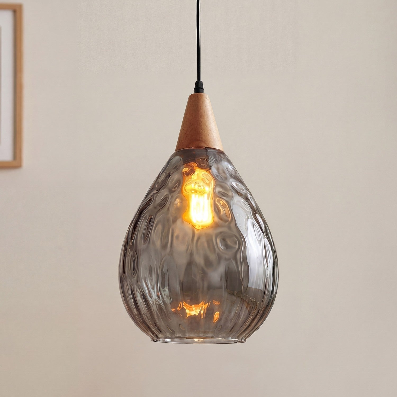 Uranix Cone Shape Water Ripple Glass Pendant Light