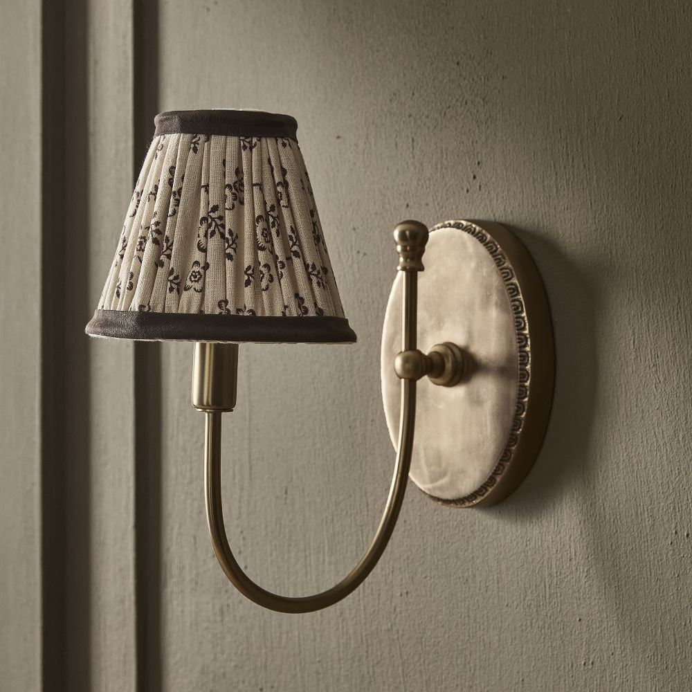 Orphelyx French Brass Fabric Shade Sconce Light