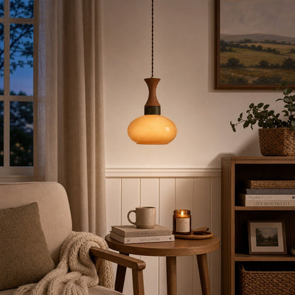 Nyxaris Vintage Bauhaus Round Glass Pendant Light
