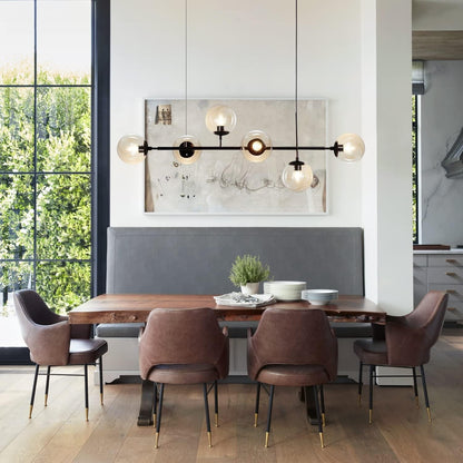 Celestina 6 Light Linear Glass Orb Pendant Light