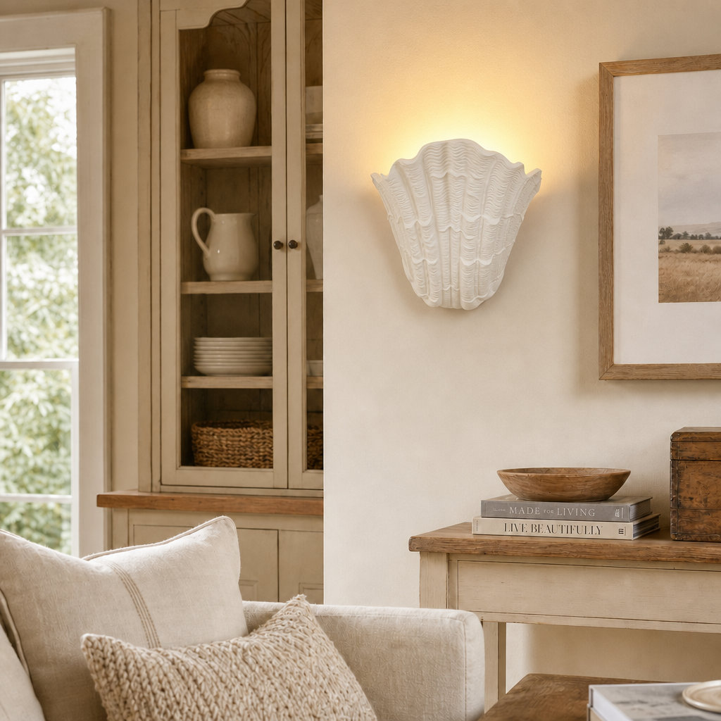 Layton French Coastal Shell Wall Sconce