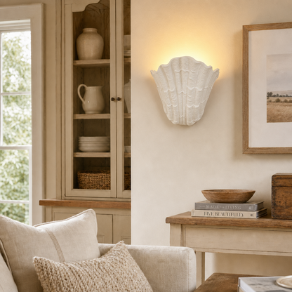 Layton French Coastal Shell Wall Sconce