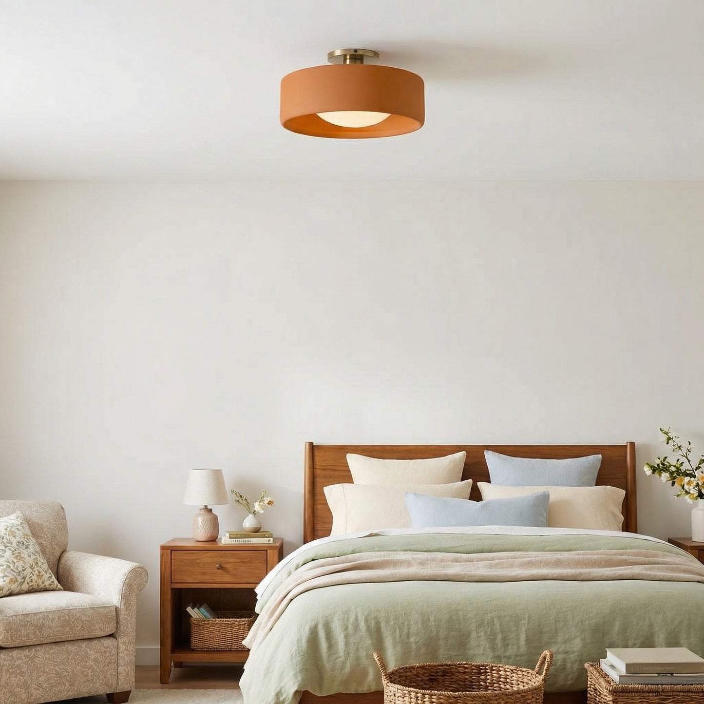 Aura Modern Porcelain Flush Mount Ceiling Light