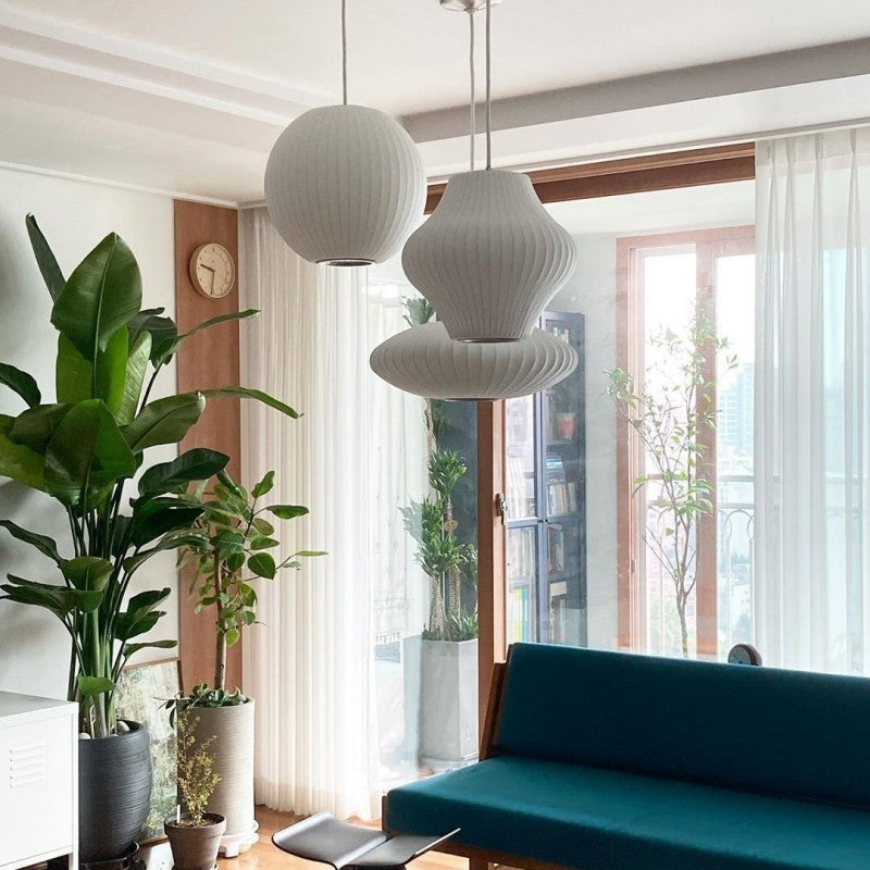 Leocadia White Saucer Nelson Bubble Pendant Light
