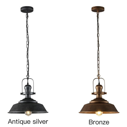 Carmen Industrial Antique Metal Horn Shaped Pendant Light