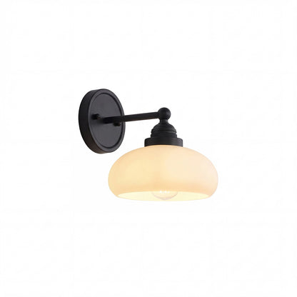 Alberta Bauhaus Milk White Glass Wall Sconce