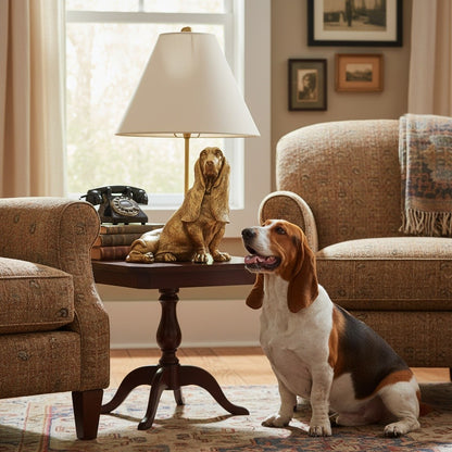 Aurea Unique Animal Table Lamp - Dog Sculptural Accent Lighting for Bedroom & Living Room