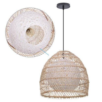 Clioan Bohemian Woven Rattan Pendant Light