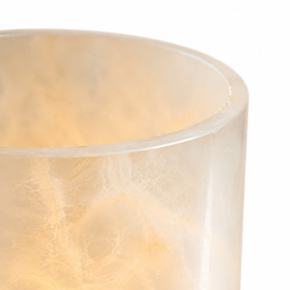 Yorix Alabaster Tube Bronze Finish Wall Sconce