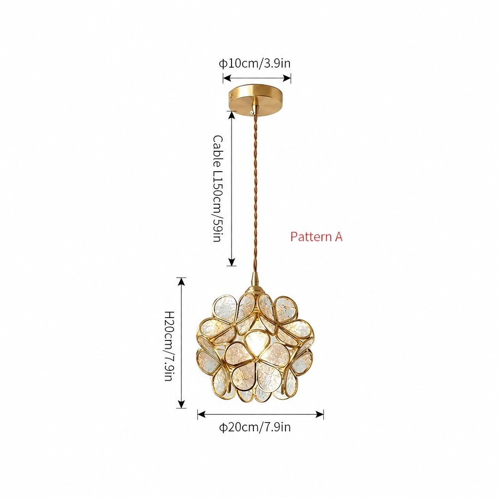 Viviana French Country Glass Petal Pendant Lights