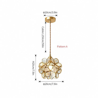 Viviana French Country Glass Petal Pendant Lights