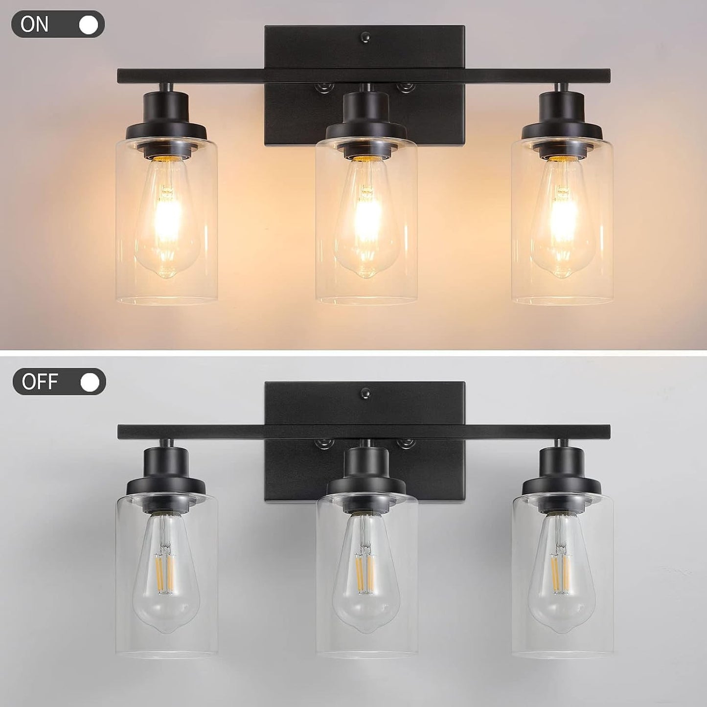 Lynor Classic Farmhouse Clear Glass Triple Sconce