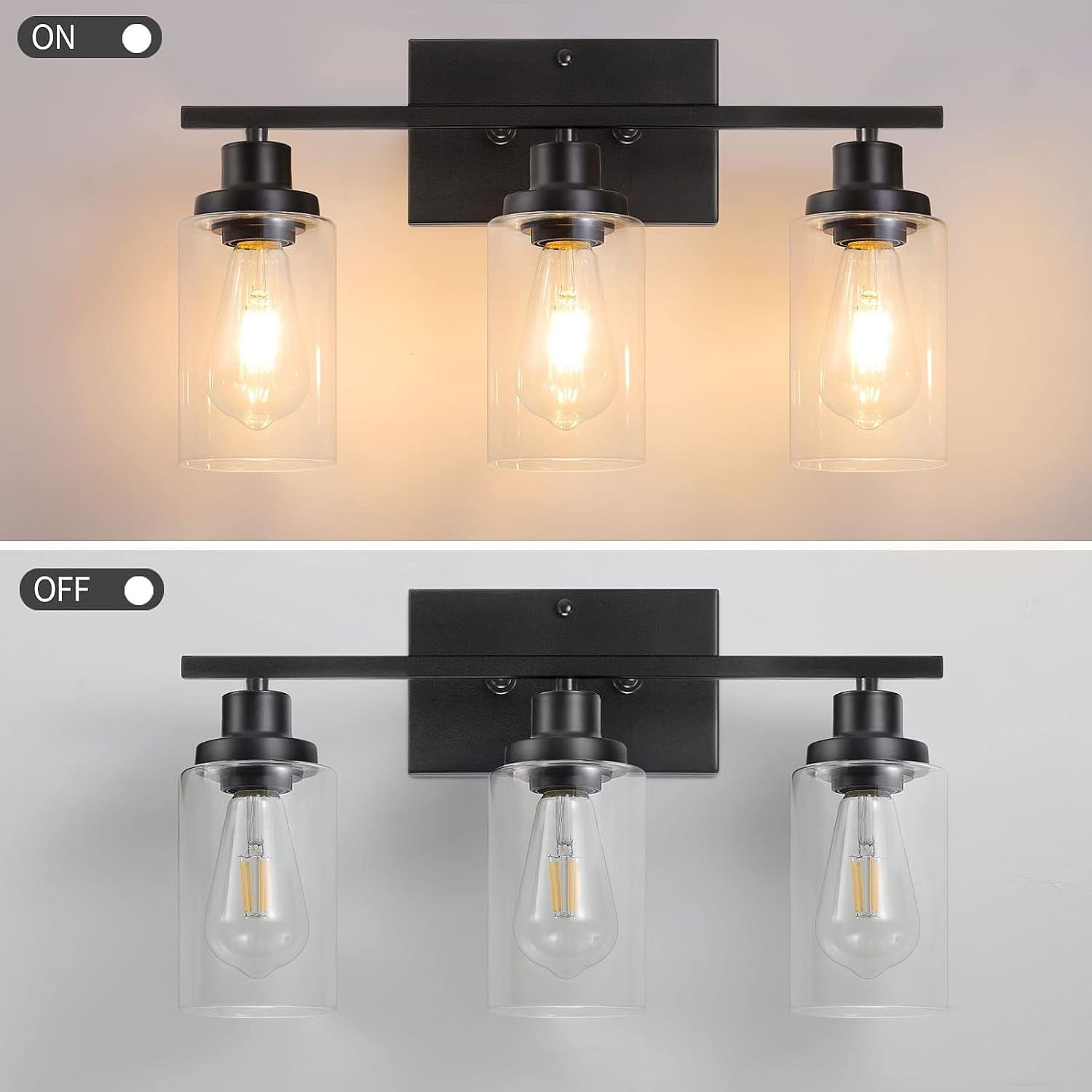 Lynor Classic Farmhouse Clear Glass Triple Sconce