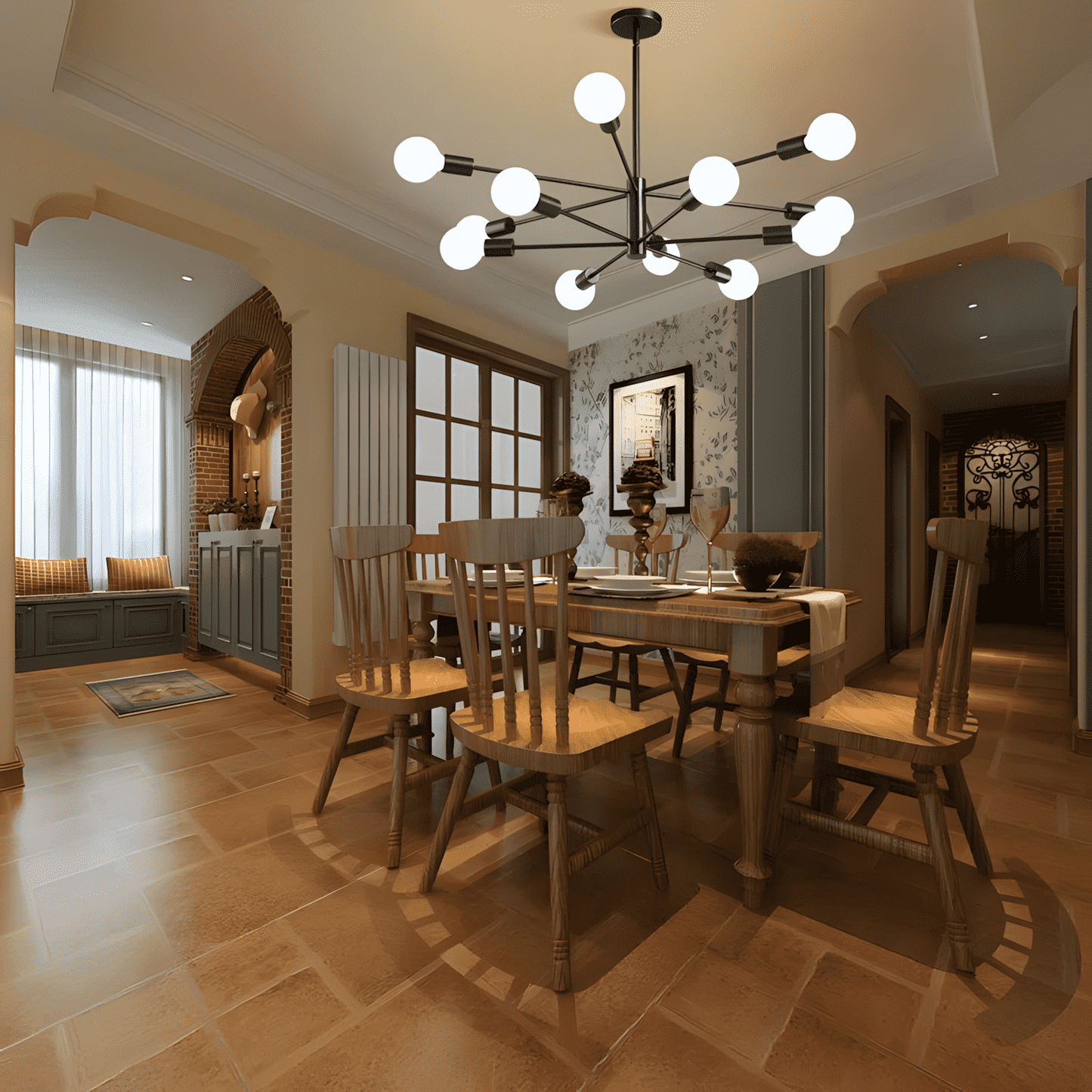 Drayven Modern Tiered Sputnik Metal Chandelier