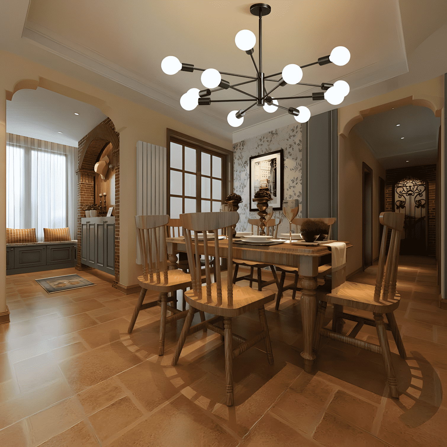 Drayven Modern Tiered Sputnik Metal Chandelier