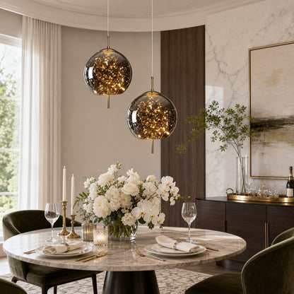 Atria Luxury Led Geometric Globe Sprinkle Pendant Light