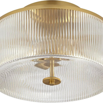 Claude Farmhouse Striped Glass Drum Ceiling Light
