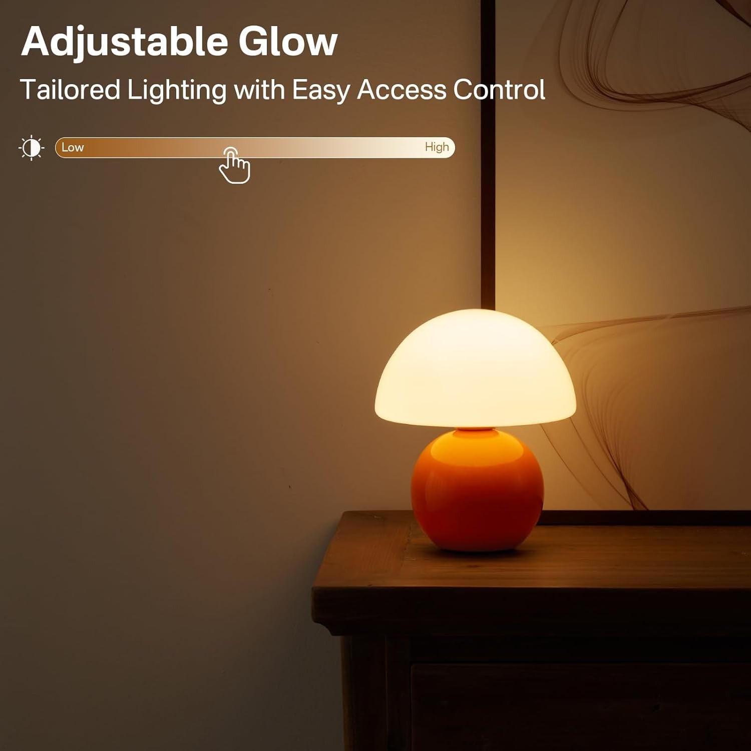 Evinth Mini Colorful Ceramic Base Mushroom Table Lamp
