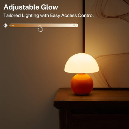 Evinth Mini Colorful Ceramic Base Mushroom Table Lamp