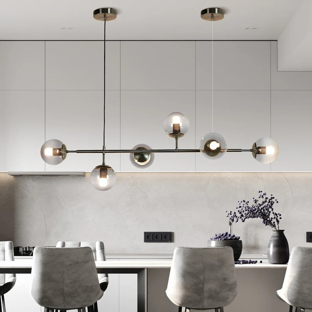 Celestina 6 Light Linear Glass Orb Pendant Light