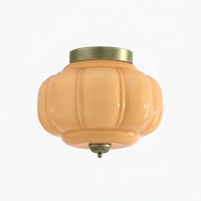 Ozita Retro Milk Glass Semi Flush Mount Eloise Ceiling Light