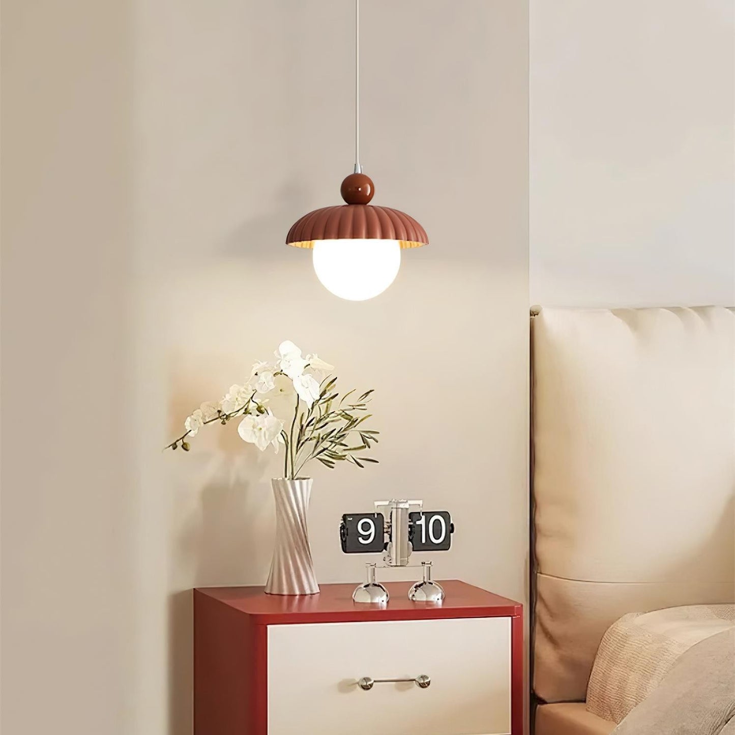 Brynley Cream Style Glass Flower Pendant Light