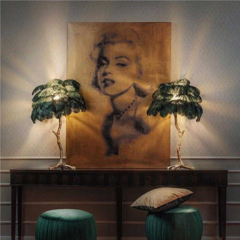 Marco Ostrich Feather Table Lamp