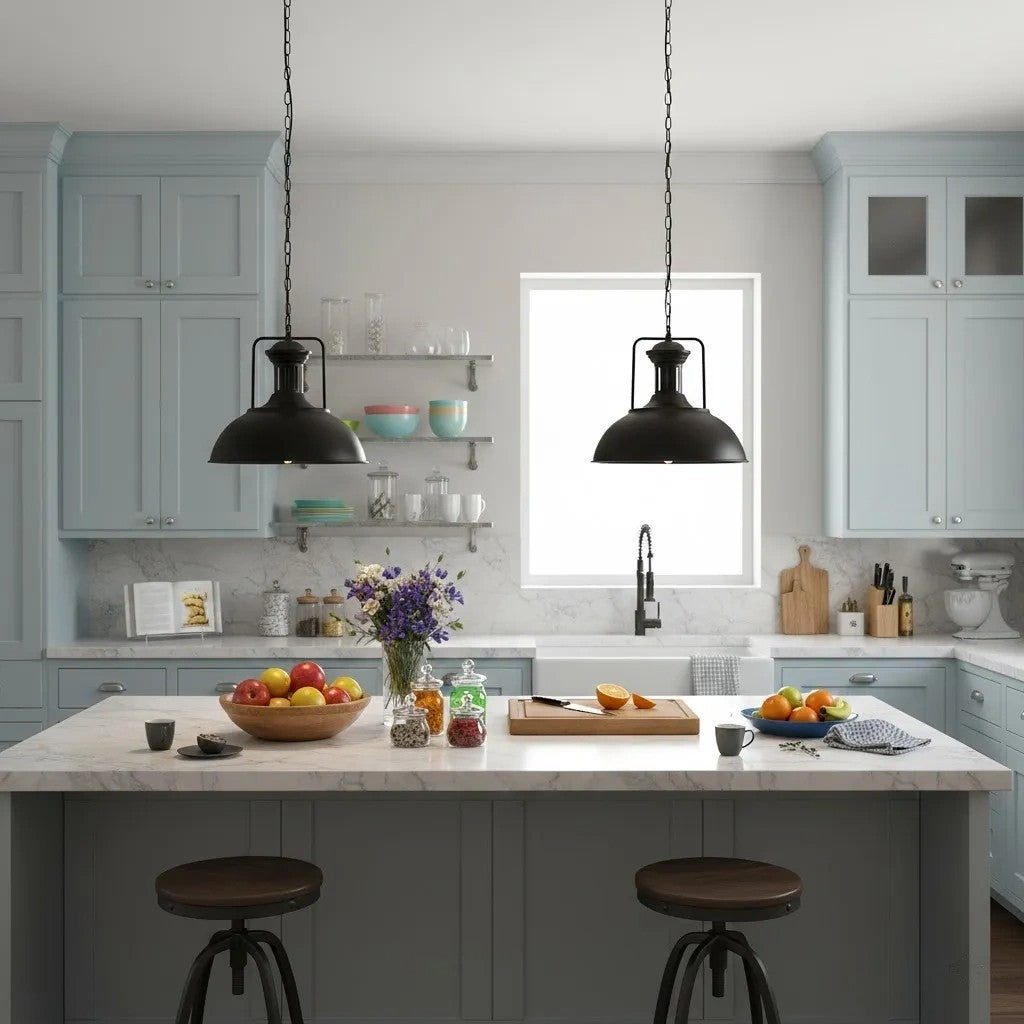 Soliviel Industrial Metal Dome Pendant Light
